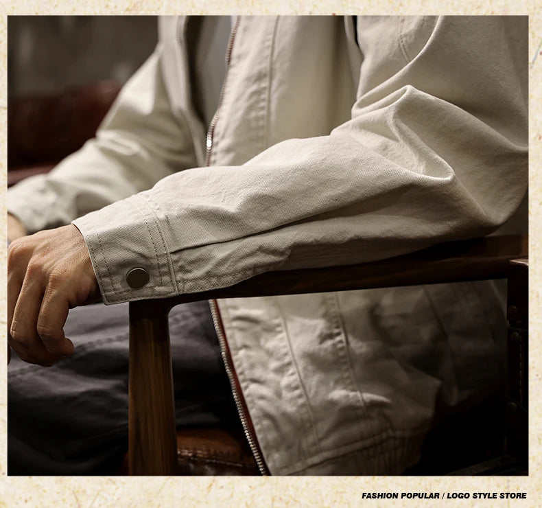 Men Spring Autumn Washed Cotton Loose Casual American Retro Cargo Jacket Man Streetwear Cityboy Coat Outerwear Varsity Jacket.