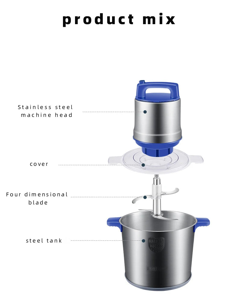 DIVEDEER Meat grinder household electric stainless steel cooking stirring garlic mince mince machine small garlic puree