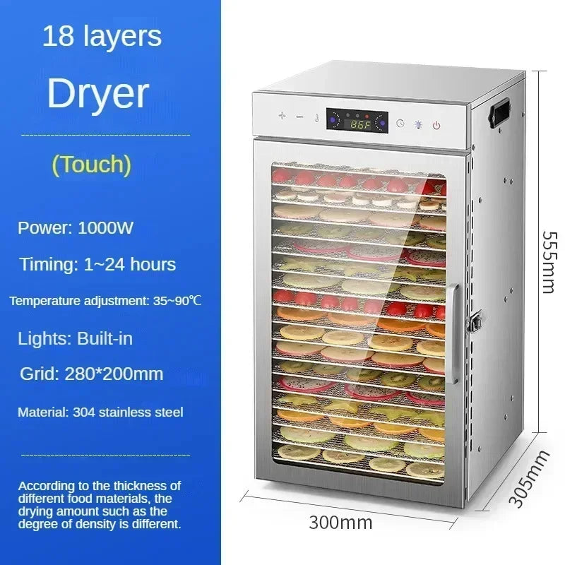 Food Dehydrator Home Fruit Digital Temperature Air Dryer Vegetable  Meat Medicinal Materials Smart Commercial Food Dehydrator