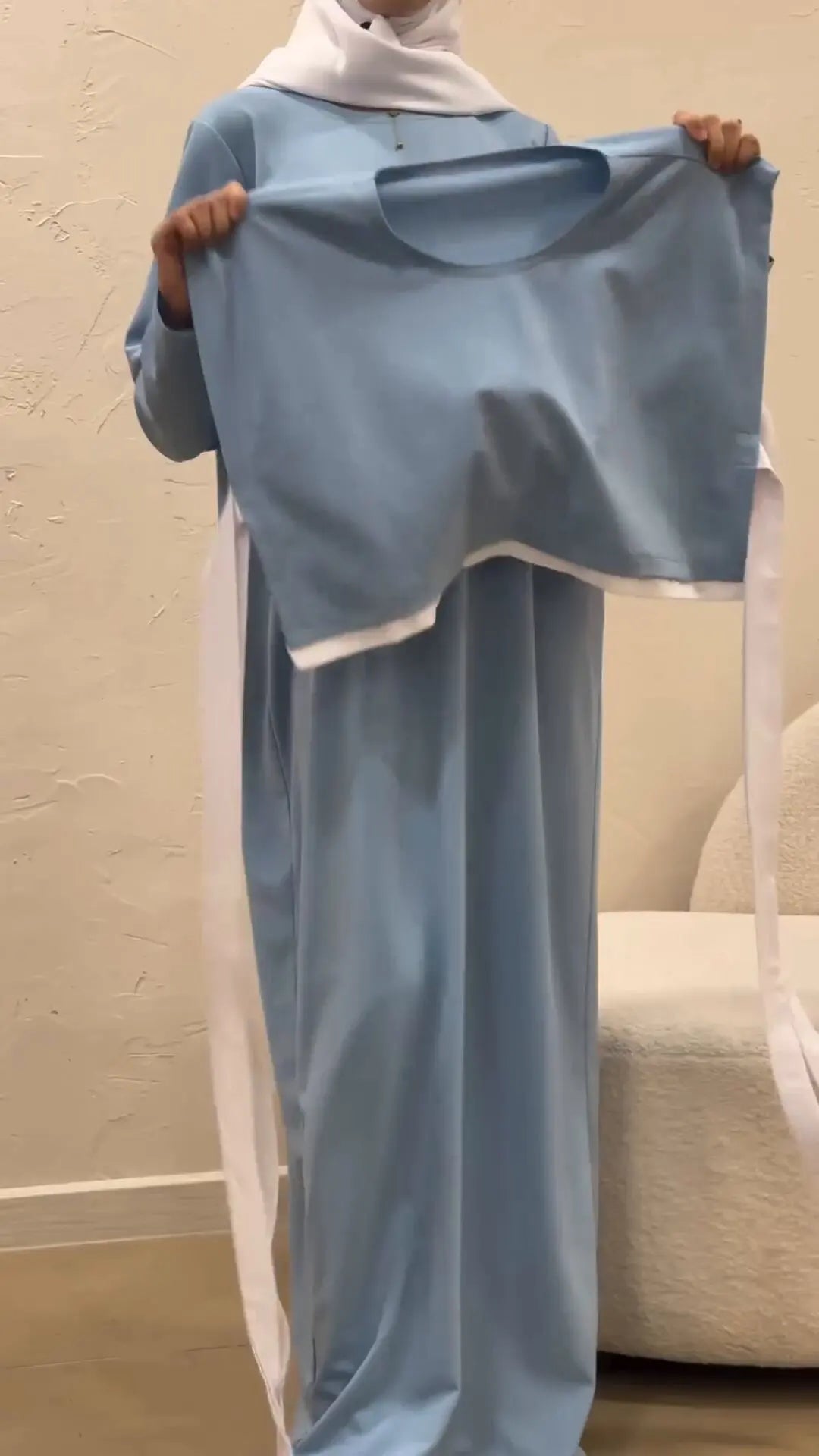 Women Eid Muslim Sets Musulman Ensemble Dubai Arab Vest Kaftan Islam Abayas Ankle Length Long Robe Solid Two Pieces Modest.