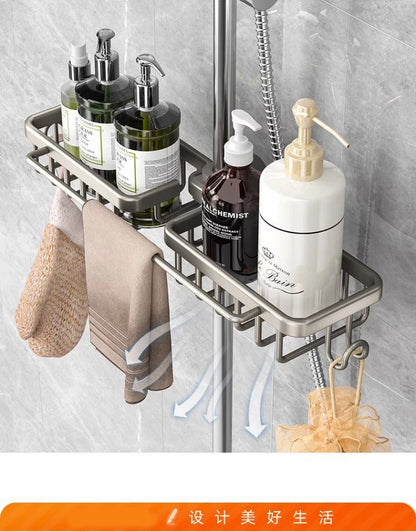 Nicht perforiertes mehrschichtiges Lagerregal für das Badezimmer. Badezimmerregal. Toilettenraum-Duschregal aus Aluminium