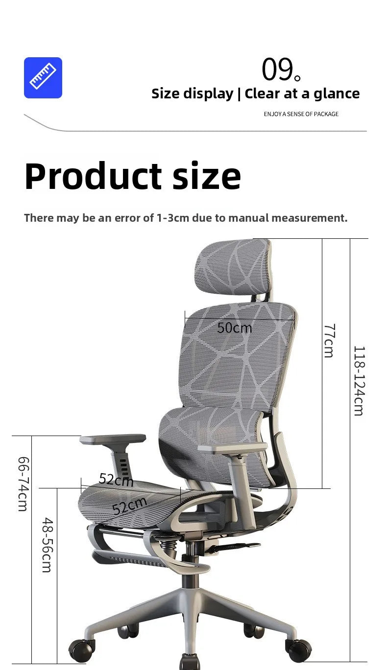 Ergonomischer Stuhl Heimcomputerstuhl Bequemer sitzender Bürostuhl Rücksitz Arbeitszimmer Schreibtisch E-Sport-Studienstuhl