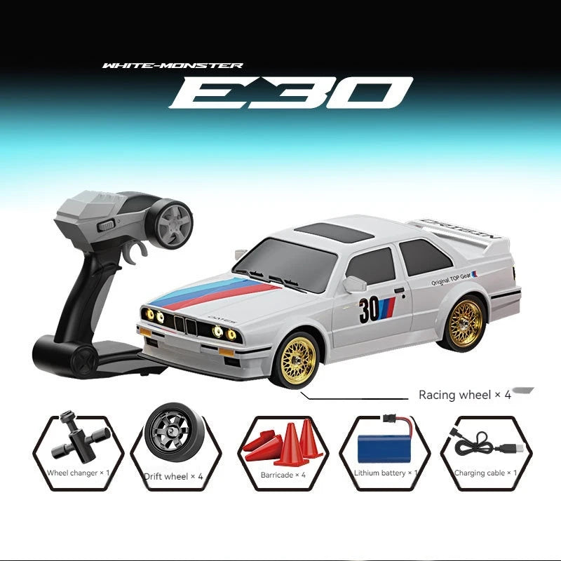 New Rc Car Four-Wheel Drive 1:16 Retro E30 Sports Car Remote Control Car 4wd 30km/H High Speed Drift Car 2.4g Cvt Rc Car Toy Boy