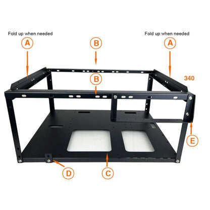 ATX Open Chassis Case Rack Large Space Expansion DIY Assembled Powerful Cooling Gaming PC Case Open Frame Steel Plate for EATX.