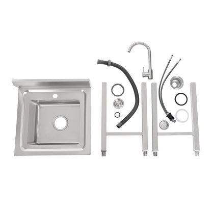 Kommerzielle Waschbecken aus 201 Edelstahl, bodenstehendes kommerzielles Waschbecken für Küchen, Cafés, Bars und Milchteeladen