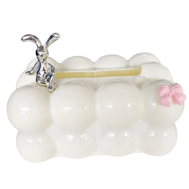 50LF Lovely Rabbit Design Marshmallows Tissue Box For Kids And Adults Home Decoration.