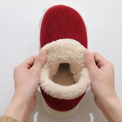 Smile PoP Winter Plush Men Cotton Shoes Warm Plush Men House Slippers Outdoor Soft Non Slip Women's Shoes Casual Furry Men Shoes