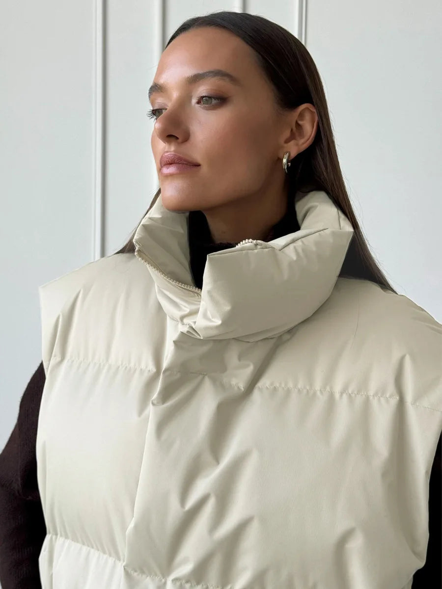 Talenza Damen-Weste aus Baumwolle, neu, ärmellos, sportlich, lässig, einfarbig, Winter, warme Weste, Jacke, Weste, Damen-Baumwolljacke