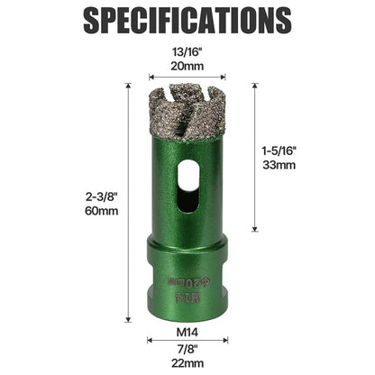 6–130 mm M14-Gewinde, trocken, vakuumgelöteter Marmor, Mauerwerk, Lochsäge, Öffner, Diamantbohrkrone für Keramikfliesen, Granit, Marmor