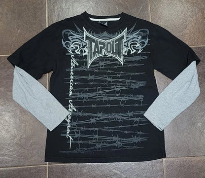 Y2K Oversized Long Sleeve Tapout T-Shirt Hip Hop Gothic Streetwear Unisex Couple Tee Summer Casual Fashion Round Neck Loose Fit.