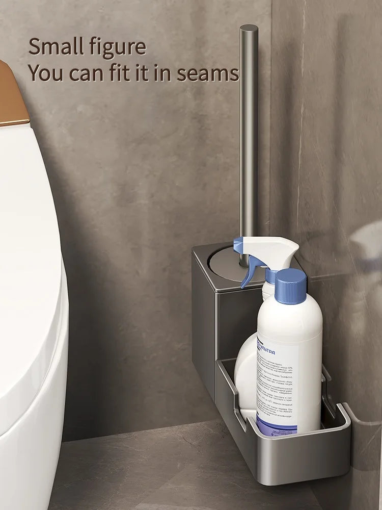 Kein Stanzen Badezimmer-Toilettenregal/Badezimmer-Wandbehang-Toilettenregal/Toilettenbürstenaufbewahrung