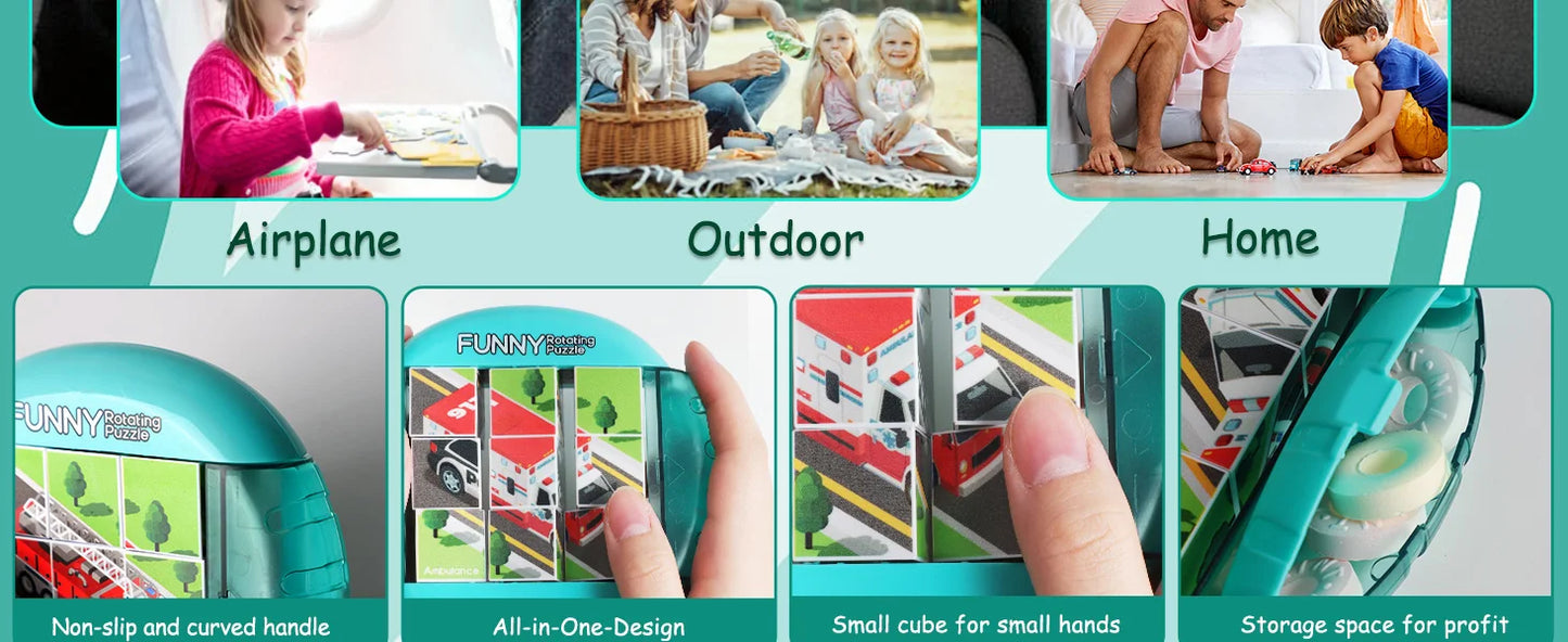 4IN1 Rotating Puzzle for Kids Fidget Toys 3 4 5 6 7 8 Year Old 4 Puzzles in 1  Fine Motor Skills, Gift for Boys & Girls Ages 3+.