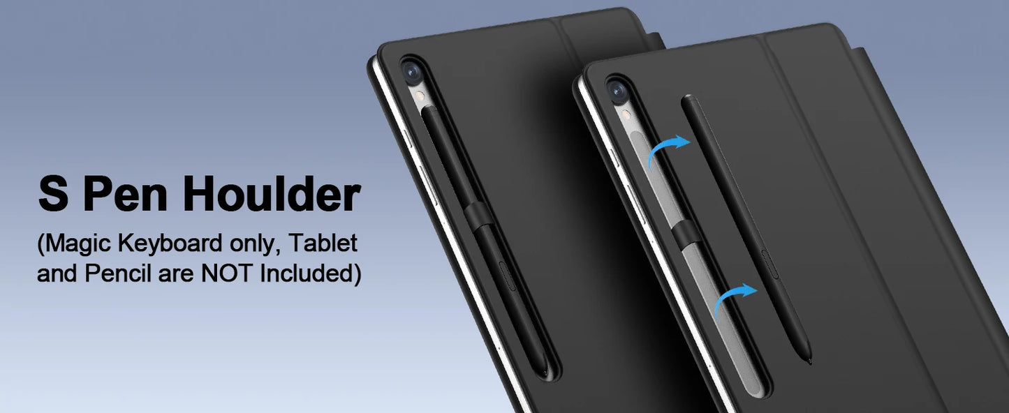 Magic Keyboard For Samsung Galaxy Tab S7 Plus S8 S9 + FE 11 12.4 inch Trackpad Backlit floating Adjustable angle with Pen Holder.