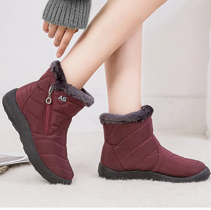 Women's Boots Women's Ankle Boots With Fur Winter Shoes Women Low Heels Winter Boots Snow Waterproof Botas Mujer Winter Footwear.