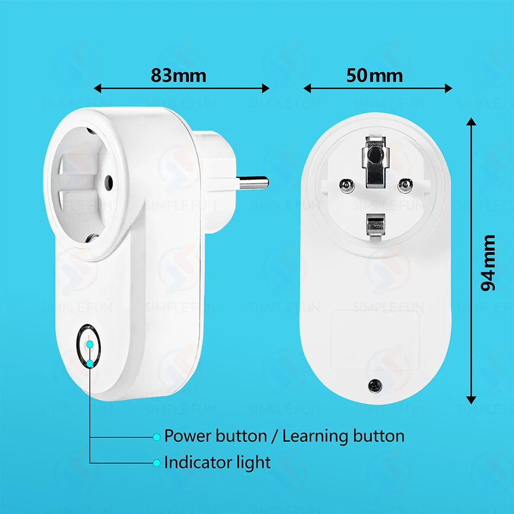 Drahtlose Fernbedienungssteckdose 220 V 110 V EU FR Smart Plug, 50 m Reichweite, Steckdose 15 A für Haushaltsgeräte-Lichtventilator.