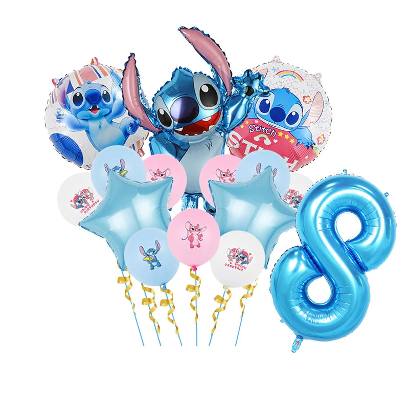 Disney Stitch Geburtstagsparty-Luftballons, Lilo & Stitch-Ballon-Sets, Babyparty für Kinder, Geburtstagsparty-Dekorationen, Zubehör, Geschenke.
