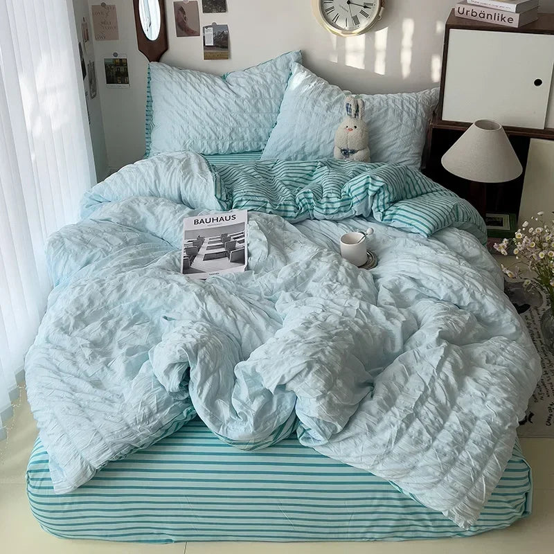 Comforter sets Bedding Set for Boys Girls Bedroom Duvet Cover Pillowcase Bedspread Simple Fashion Bed Sheet Set Bed Linens