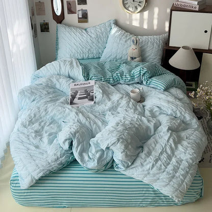 Comforter sets Bedding Set for Boys Girls Bedroom Duvet Cover Pillowcase Bedspread Simple Fashion Bed Sheet Set Bed Linens