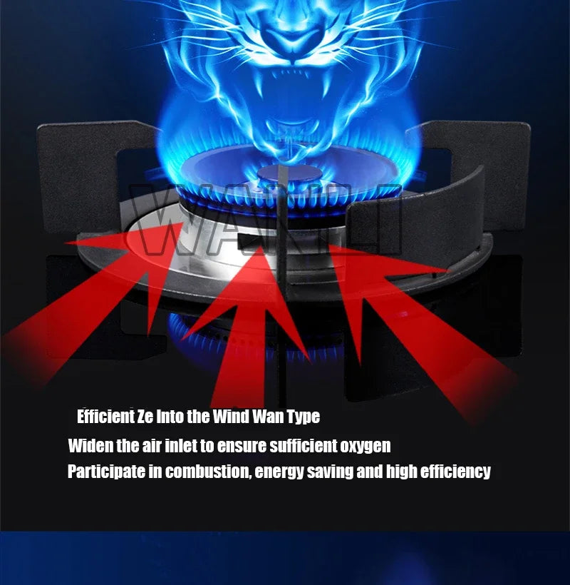 DC330 Gas Stove Household Desktop Embedded Double Stove Natural Gas Liquefied Gas Stove/Toughened Glass Panel.