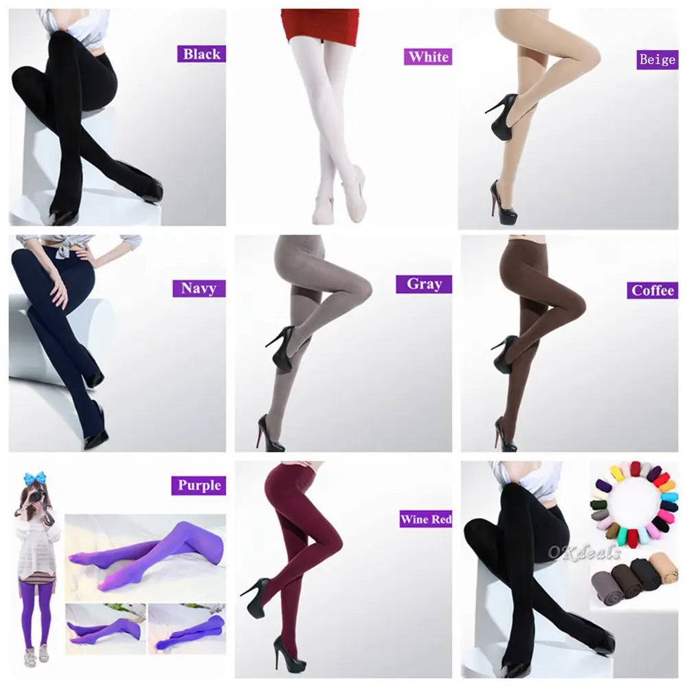8 Colors Women's Spring Autumn Footed Thick 120D Opaque Stockings Pantyhose Tights