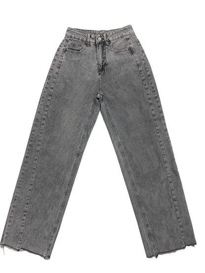 High Waist Wide Leg Denim Jeans Women's Spring 2025 Design Sensation Elegant No Stretch Comfortable Fit Female Fashionable.