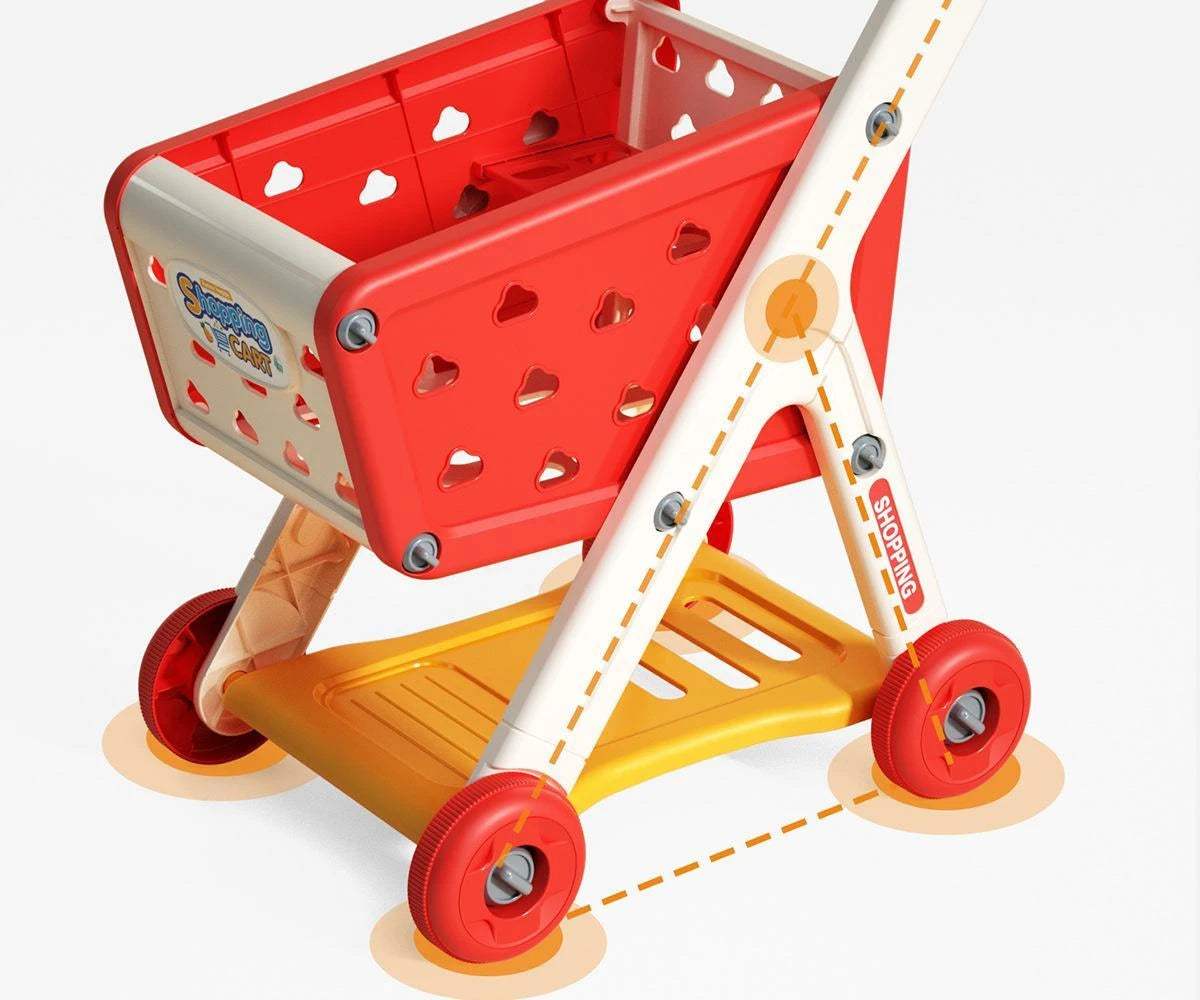 Shopping cart toy baby small trolley children play house fruit cut music kitchen supermarket men and girls Early Education toys