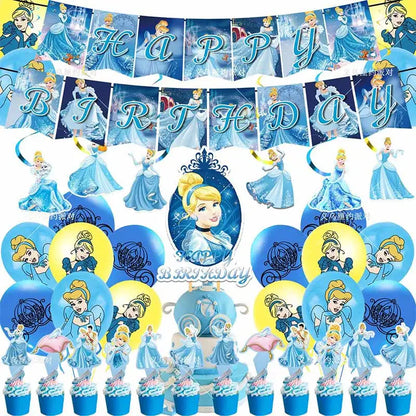 Disney Cinderella Geburtstag Dekoration Party Liefert Hintergrund Geschirr Set Luftballons Dekoration Party Gefälligkeiten Für Kinder Geburtstag.