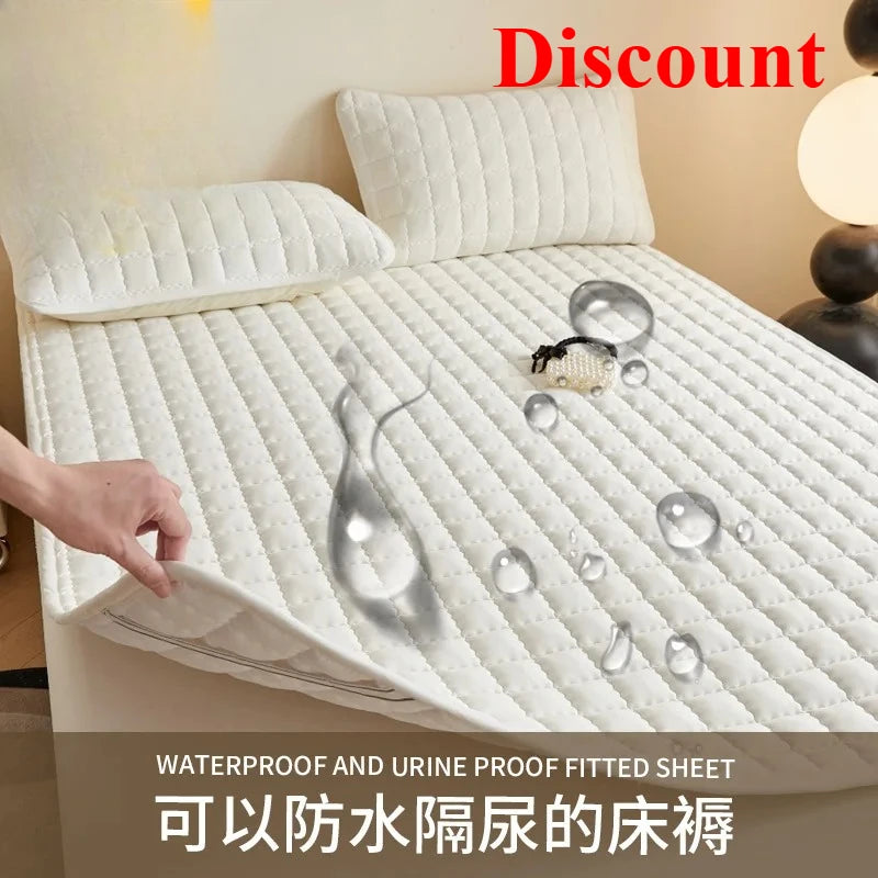 New class A skin-friendly padded cotton curve grid waterproof mattress mattress mattress protective mat.