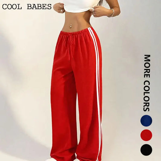 Neue Vielseitige frauen Hosen Sommer Streetwear Grundlegende Gerade Lose Beiläufige Dünne Hosen Dame Solide Einfache Mode Gestreiften Hosen