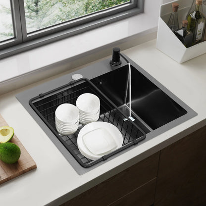 [Edelstahlspüle] Moderne Küchenspüle aus Edelstahl – Edelstahl – für die Küche – langlebig, elegant