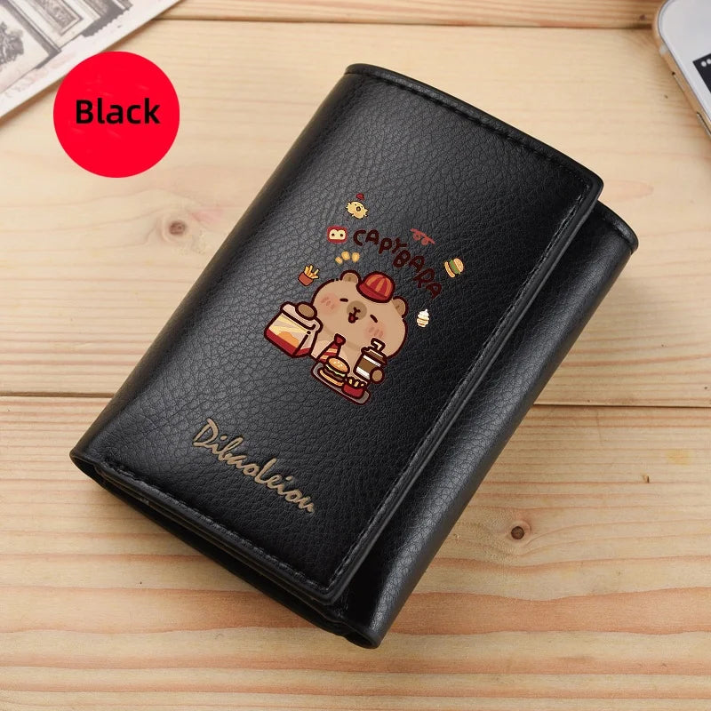 New Mini Short Tri-Fold Ladies Wallet Adorable Compact Feminine Wallet for Women.
