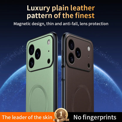 For Iphone 17 Pro Case Magnetic Leather Shield Cover For Iphone 17 Pro Anti-Fingerprint Non-Slip PC+TPU.