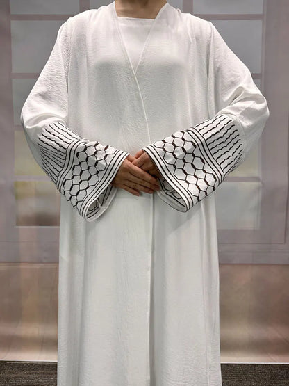 Embroidery Open Modest Kimono Abaya Dubai Luxury Islam Muslim Kaftan Modal Dress Arabic Abayas Women Kebaya Robe Femme Musulmane