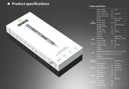 CreationSpace 3,6 V Mini-Elektroschrauber, wiederaufladbarer Schraubendreher-Set mit LED-Licht, 3 Drehmomenteinstellungen, CS0702A, CS701A