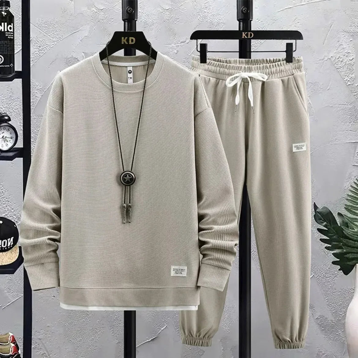 Loose Men's Long Sleeve Hoodie And Pants Set Spring Autumn New Style Casual Sports Youth Loose Fit Male Fashion Outfit.