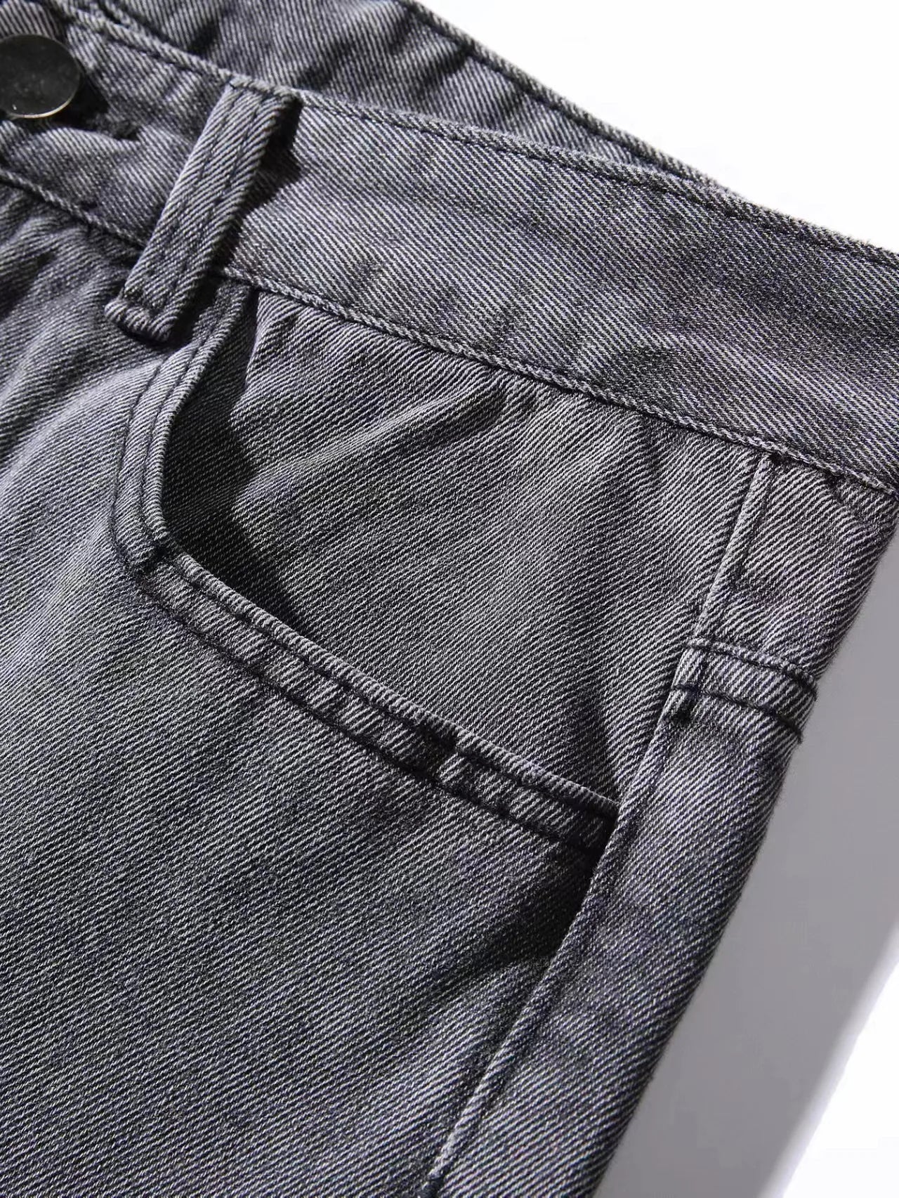 Men Comfortable Straight Casual Jeans Male Soft Baggy Outside Denim Pants Classic Elastic Waist Solid Office Work Denim Trousers.