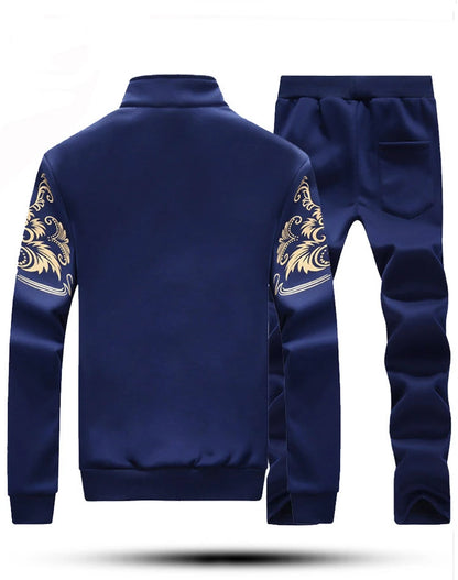 FGKKS 2023 Fashion Sports Men Sets Printed Hoodies Sweatshirt+Sweatpants Suit Mens 2 Pieces Sets Slim Tracksuit Male.