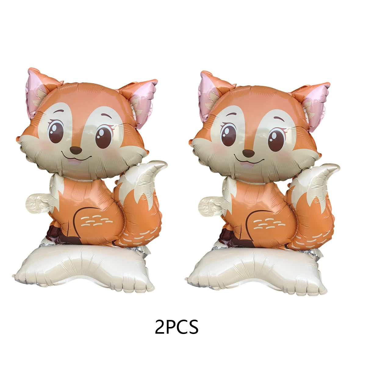 3/2 Stück Dschungel-Tier-Folienballons mit Ständer – Koala-Elefant-Fuchs für Geburtstag, Hochzeit, Karneval, Themendekorationen.