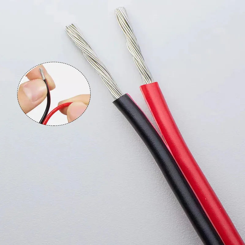 2-pin red and black PVC or silicone extension cable 28awg 26awg 24awg 22awg 20awg 18awg 16awg Tinned copper domestic wire.