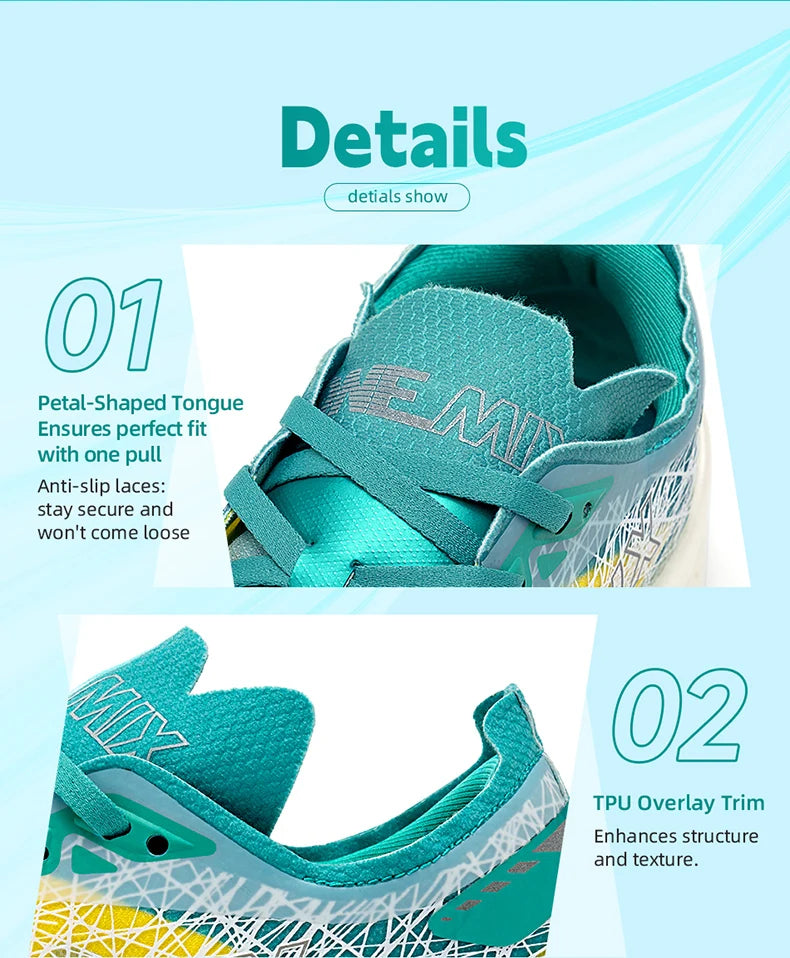 ONEMIX Marathon Carbon Plate Running Shoes Shock Absorption Ultra-light Sports Shoes Rebound Technology Outdoor Men Sneakers.