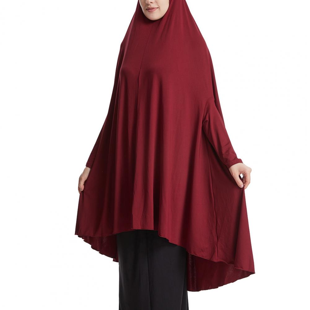 2 pieces Women Robe Middle East Arab Vintage Full Cover Long Sleeve Robe Pleated Hem Muslim Hijab Robe with Hooded Maxi Robe.