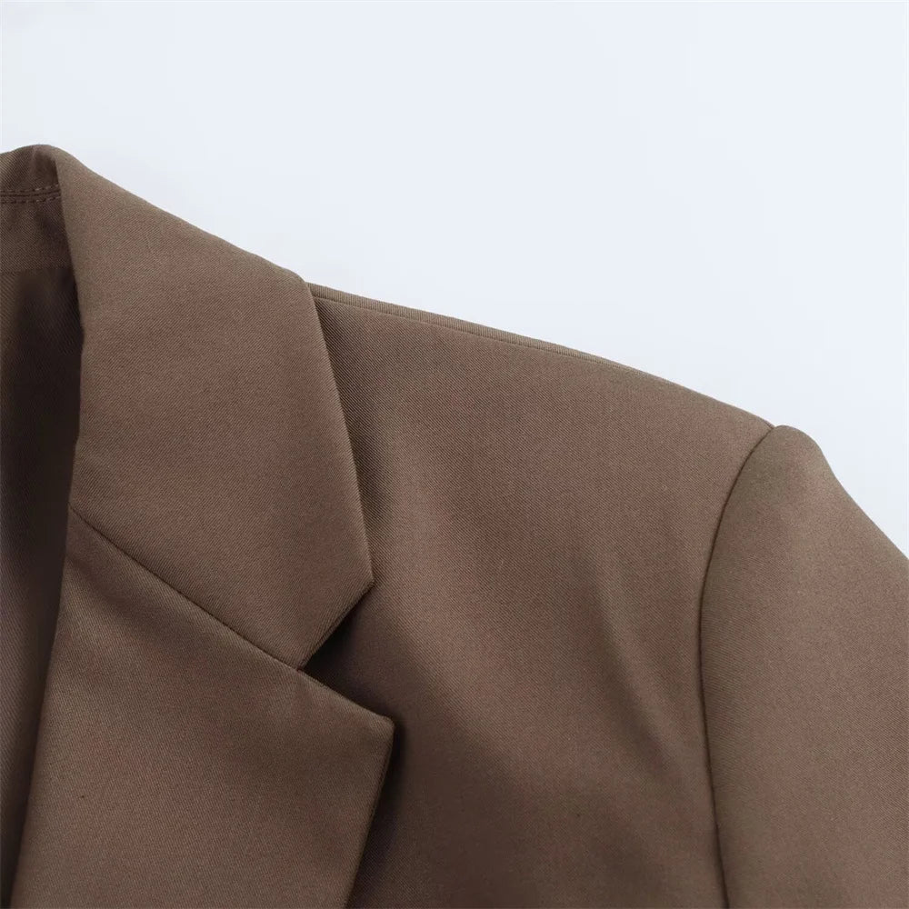 Spring and Summer New Product Women's Wear with Belt Straight Sleeve Casual Suit Coat Waist and Pants Set.