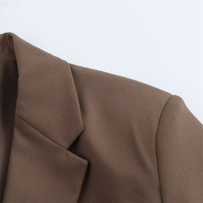 Spring and Summer New Product Women's Wear with Belt Straight Sleeve Casual Suit Coat Waist and Pants Set.