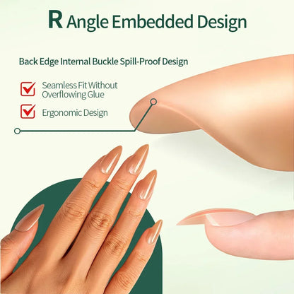 Nailpop 3-IN-1 Nude Natural Soft Nail Tips Set 140PCS Skin Tones Press on Nails Ultra-Fit Gel Nail Extensions Easy Manicure DIY.