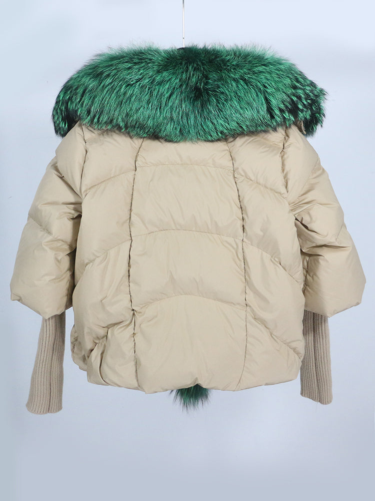 Lose Natürliche Echt Fox Pelz Kragen Mantel Dicke Neue Europäische Mode Weiße Ente Unten Jacke Winter Frauen Warme Luxus Oberbekleidung