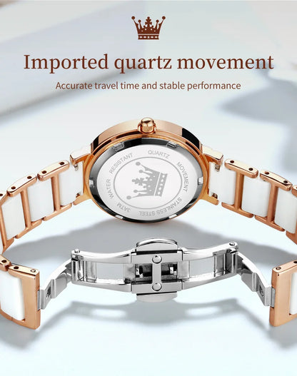 OLEVS Women's Wristwatch Luxury Brand Watch for Women Elegant Bracelet Waterproof Fashion Quartz Ladies Watches Reloj Para Mujer.