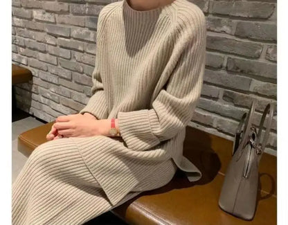 2024 Autumn Winter New Women's Fashion Fashionable Age Reducing Two Piece Pants Knitted Sweater Straight Leg Pants Set For Women
