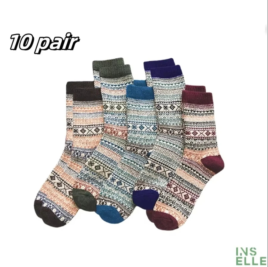 Men's thick warm towel socks 3 pairs of casual solid color mid-calf socks winter men's socks.