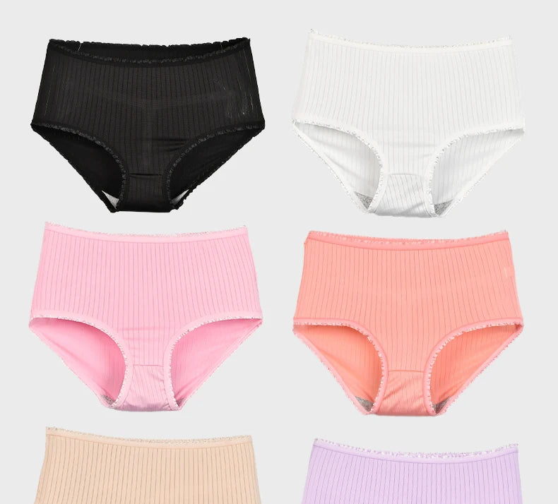 8pcs/lot Women Panties Milk Silk Girls Plus Size Underwear High Waist Briefs Breathable Solid Color Female Lingerie 38-100KG.