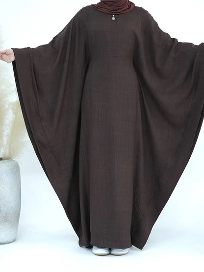 Ramadan Dubai Women Cotton Linen Khimar Abaya Saudi Arabia Turkey Islam Muslim Maxi Modest Dress Kebaya Robe Femme Musulmane